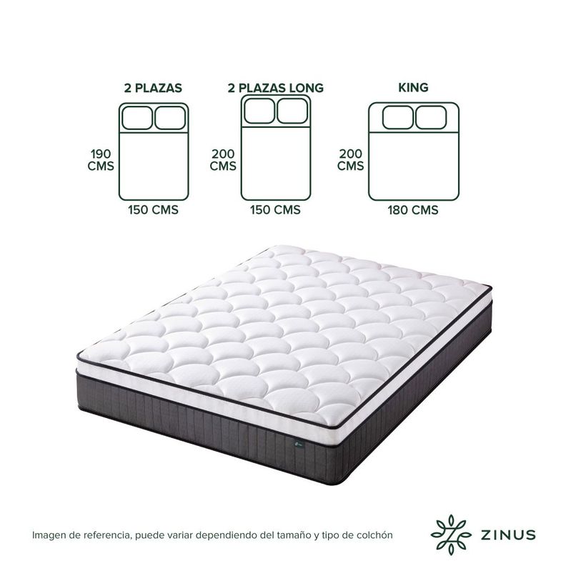 Colchón Zinus 1.5 Plazas Long 105x200x30cm Espuma y Resortes-3