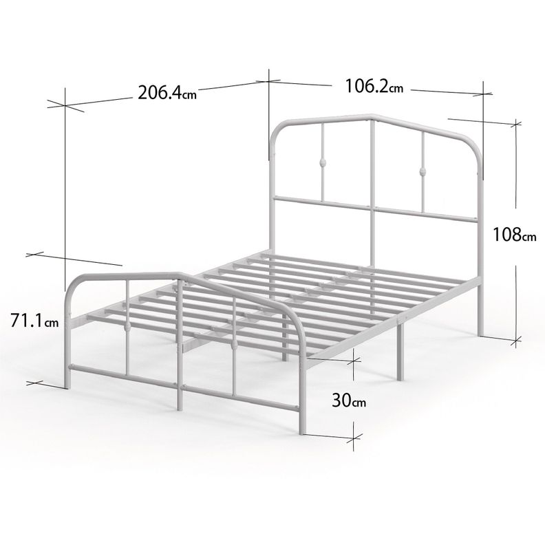 Base de cama metal HEIDI Zinus 1.5 plazas long 105x200x30cm-2