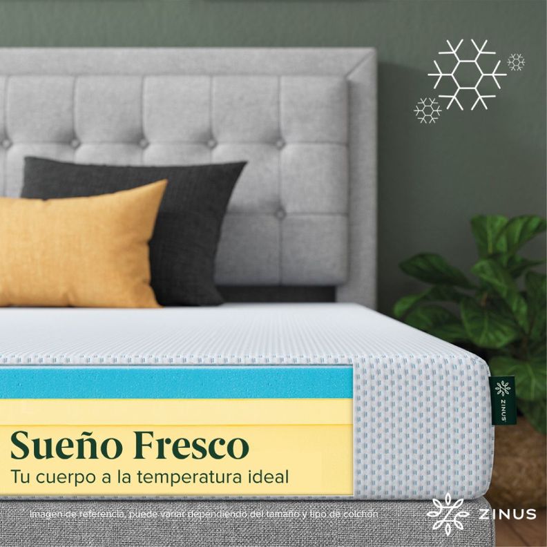 Colchón Zinus 1.5 Plazas 105x190x15cm Espuma y Fresco-3