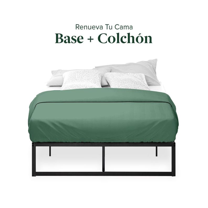 Cama Abel Zinus Colchón Espuma 1.5 Plazas Long 25cms-1