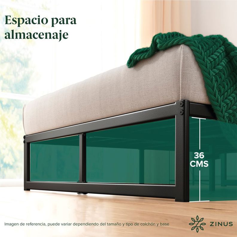 Cama Abel Zinus Colchón Espuma 1.5 Plazas Long 25cms-7