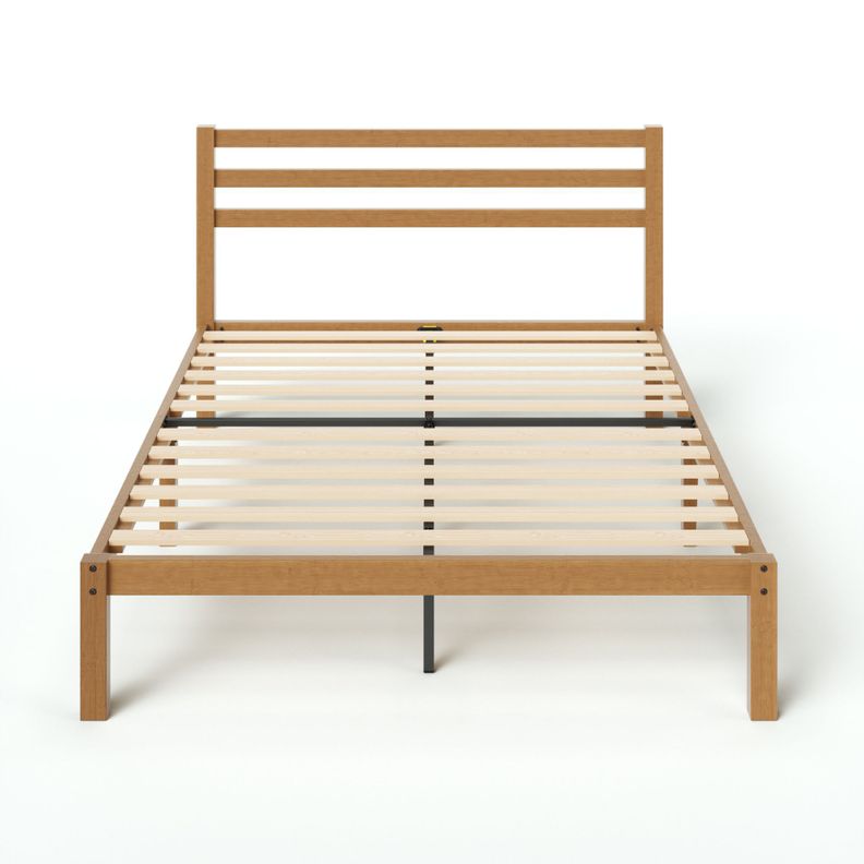 Base de Cama Zinus King 180x200x30cm Leah Respaldo Cafe
