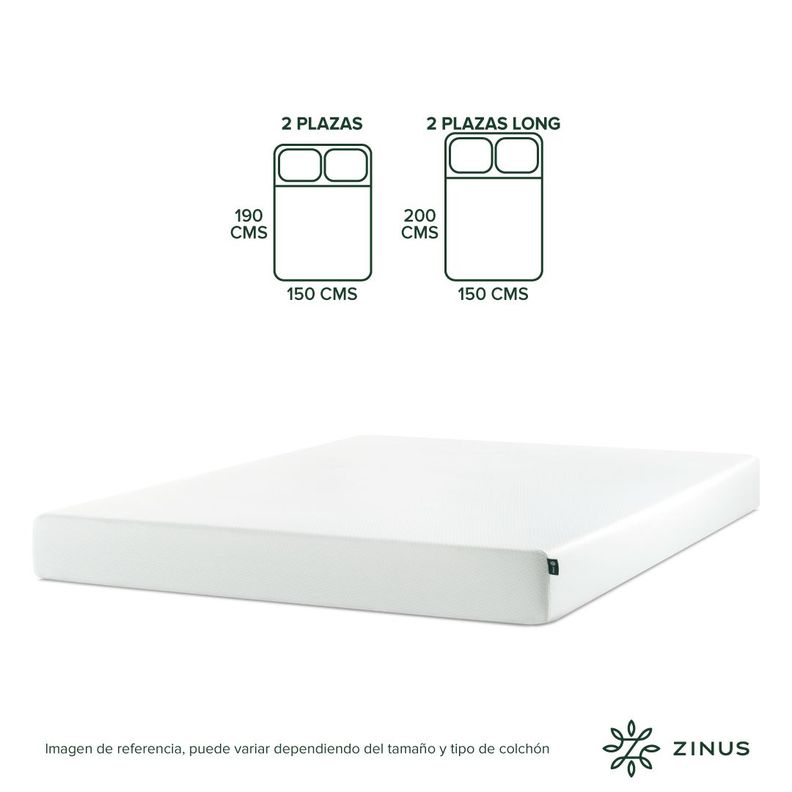 Colchón Zinus 1.5 Plazas Long  105x200x15cm Espuma Alivia Pr-3