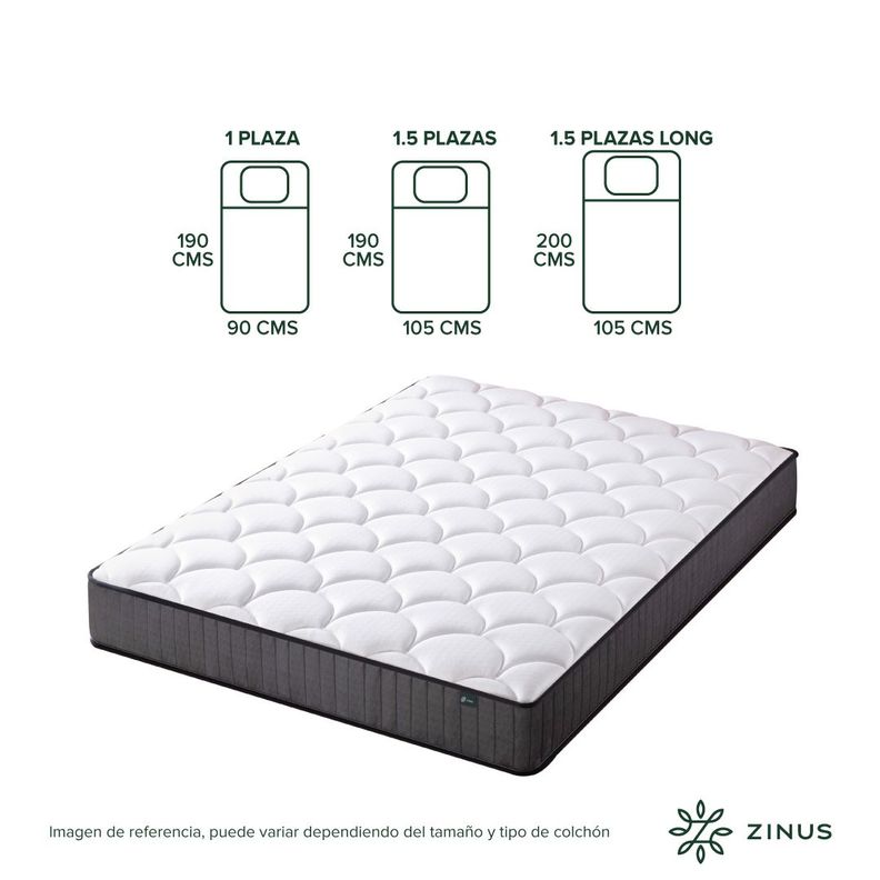 Colchón Zinus 2 Plazas Long 150x200x20cm Espuma y Resortes-2