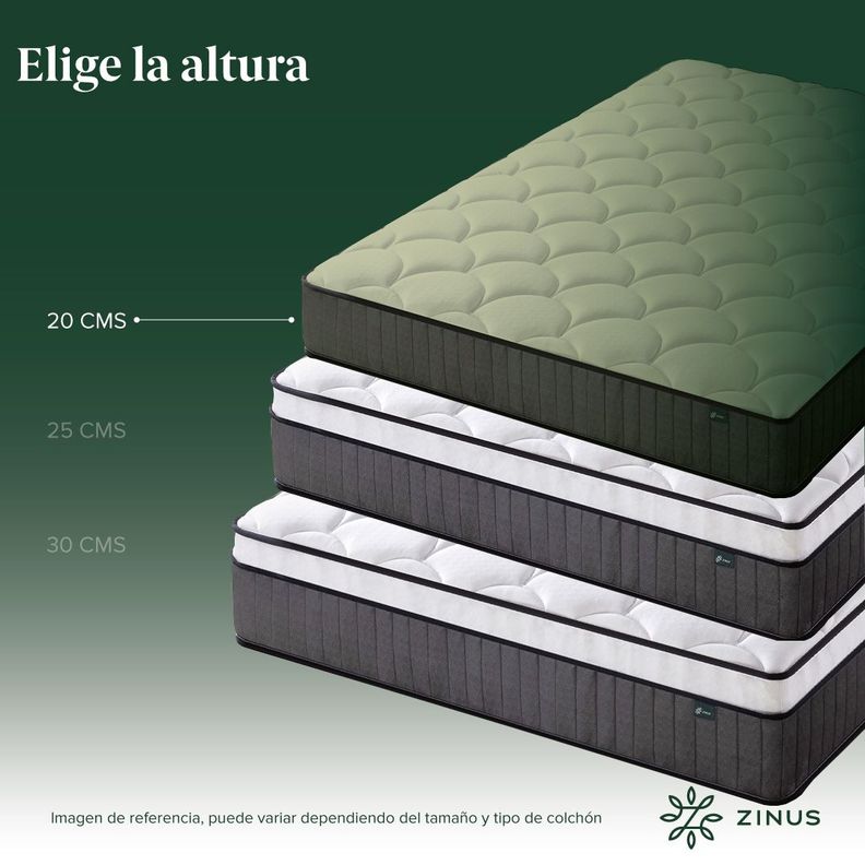 Colchón Zinus 2 Plazas Long 150x200x20cm Espuma y Resortes-6