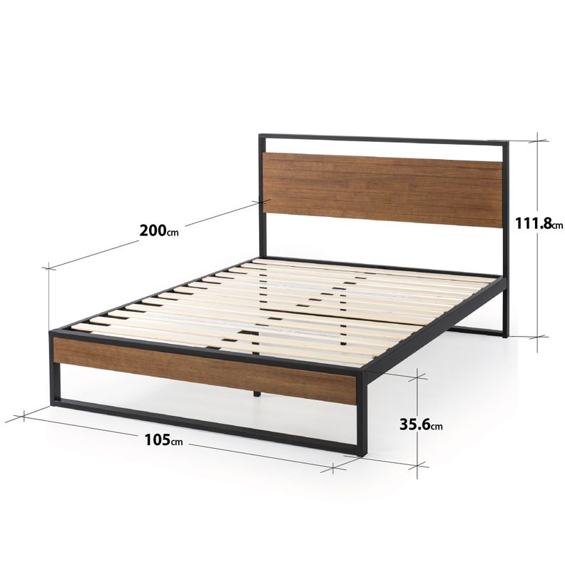 Base con respaldo SUZANNE Zinus 1,5 plazas long 105x200x36cm-1