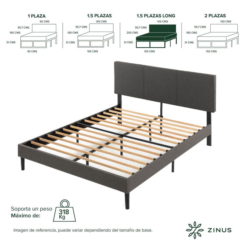 Base de Cama Premium Zinus  1.5PL 105x200x30cm Cambril Resp-1