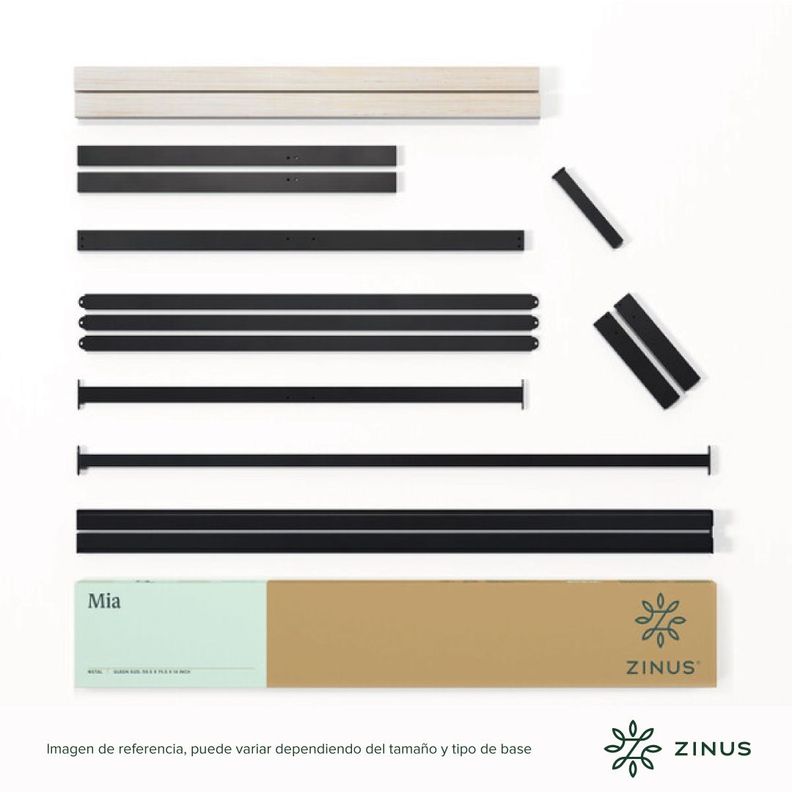 Base cama con respaldo MIA Zinus 1,5 plaza long 105x200x36cm-7