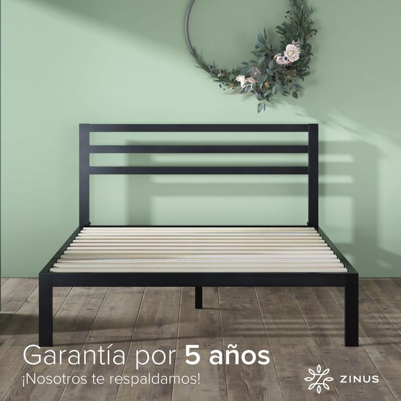 Base cama con respaldo MIA Zinus 1,5 plaza long 105x200x36cm-8