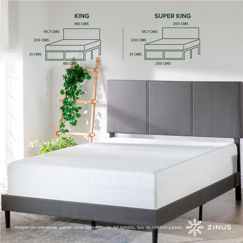 Cama Cambril Zinus Colchon Espuma Green Tea 2 Plazas-3