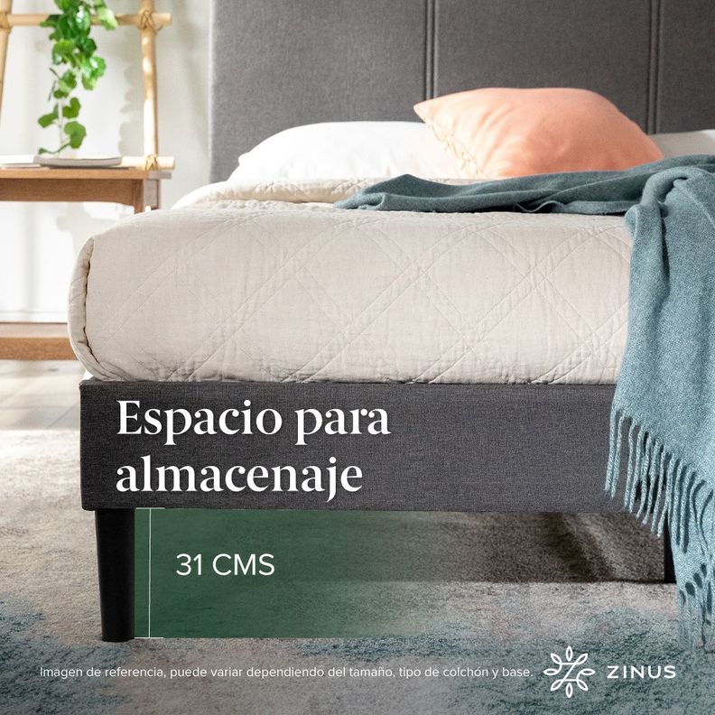 Cama Cambril Zinus Colchon Espuma Green Tea 2 Plazas-7