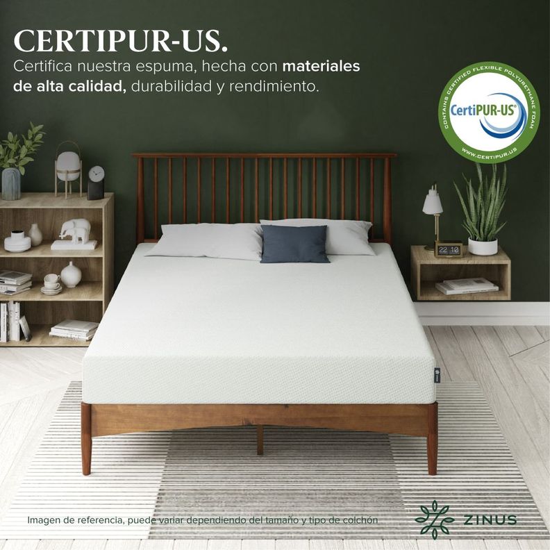 Colchón Zinus 2 Plazas 150x190x25cm Espuma Alivia Presión-7