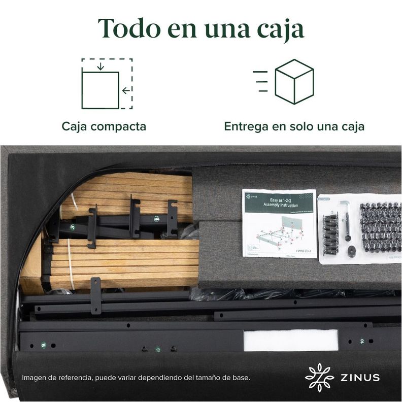 Base cama CAMBRIL respaldo Zinus 2 Plazas Long 150x200x30cm-7