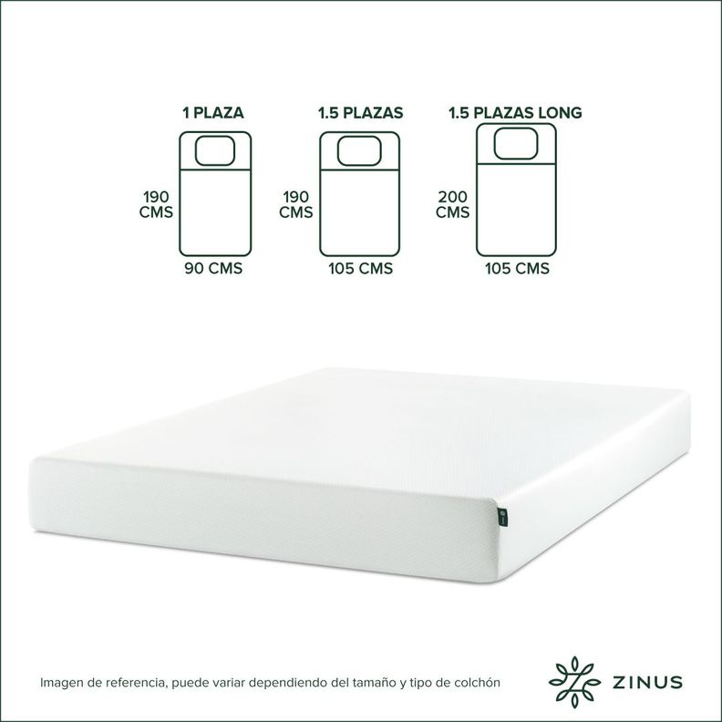 Colchón Zinus King 180x200x25cm Espuma Alivia Presión-2
