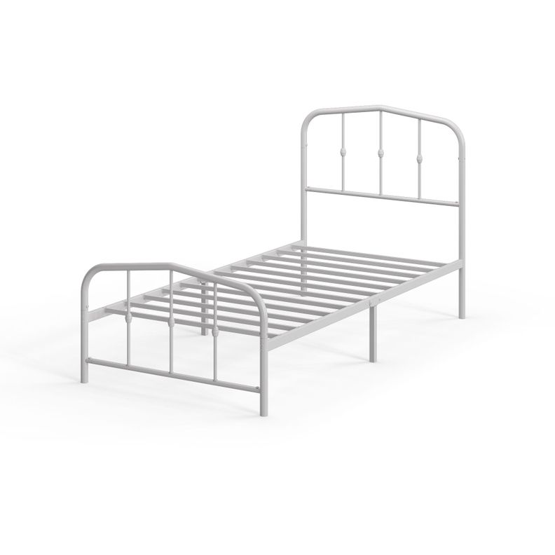Base de cama de metal blanca HEIDI Zinus 1 plaza 90x190x30cm-0