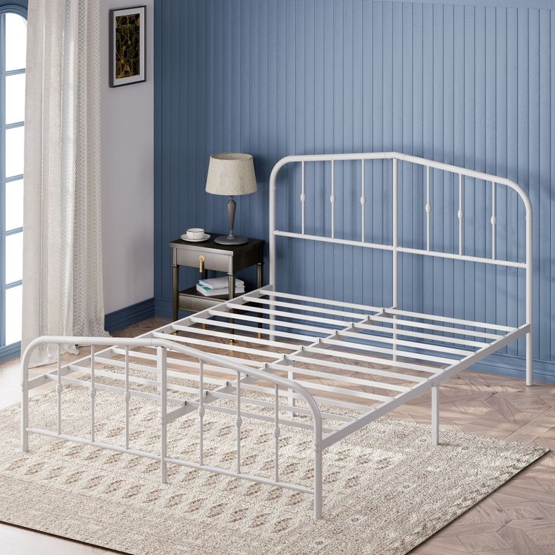 Base de cama de metal blanca HEIDI Zinus 1 plaza 90x190x30cm-3