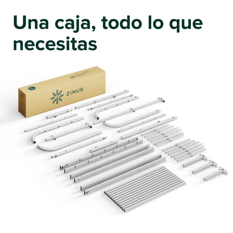 Base de cama de metal blanca HEIDI Zinus 1 plaza 90x190x30cm-5