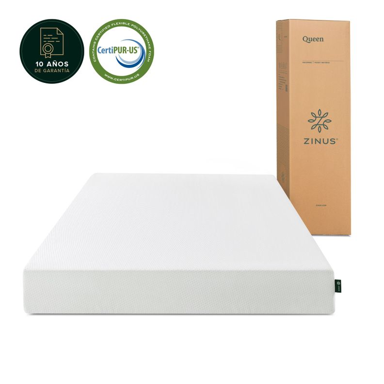 Colchón 1.5 plazaslong espuma Zinus Memory Foam 105x200x20cm-8