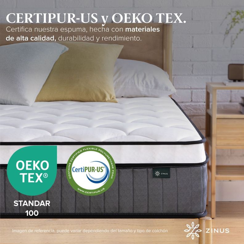 Colchón Zinus 1.5 Plazas 105x190x30cm Espuma y Resortes-7
