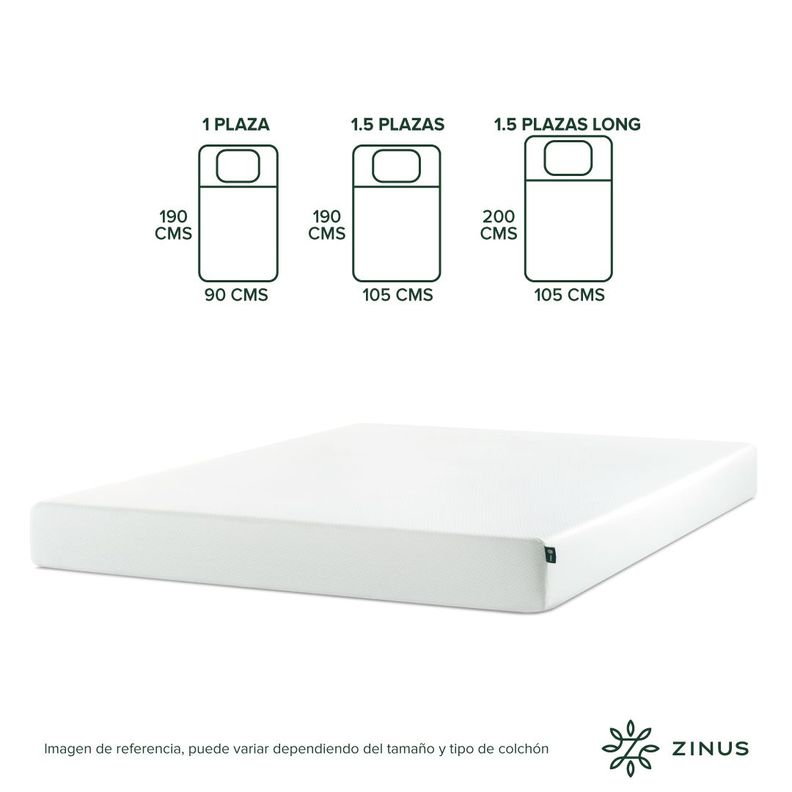 Colchón Zinus 2 Plazas Long 150x200x15cm Espuma Alivia Pres-2