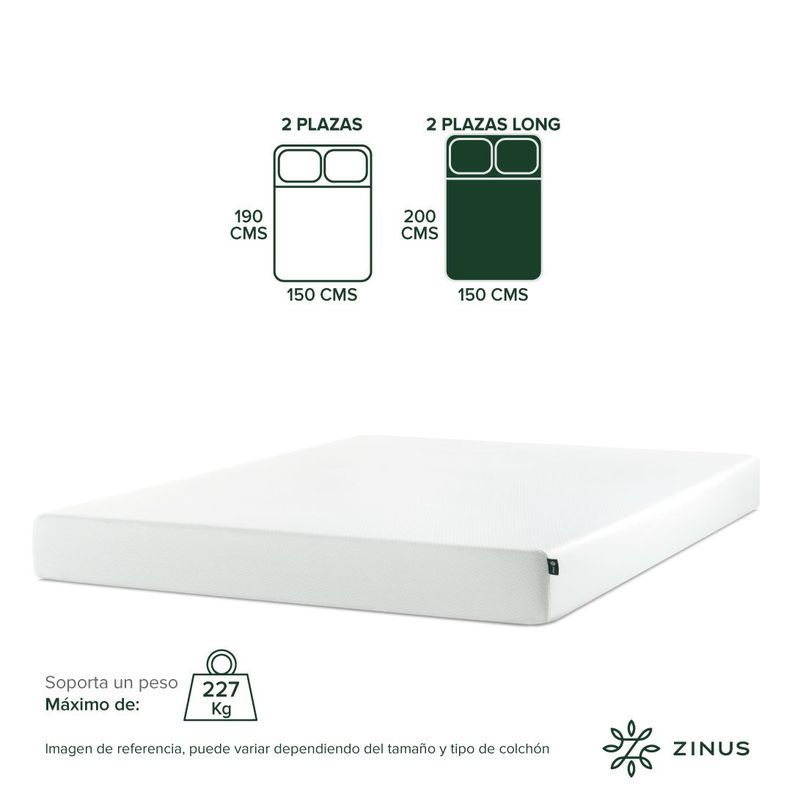 Colchón Zinus 2 Plazas Long 150x200x15cm Espuma Alivia Pres-3