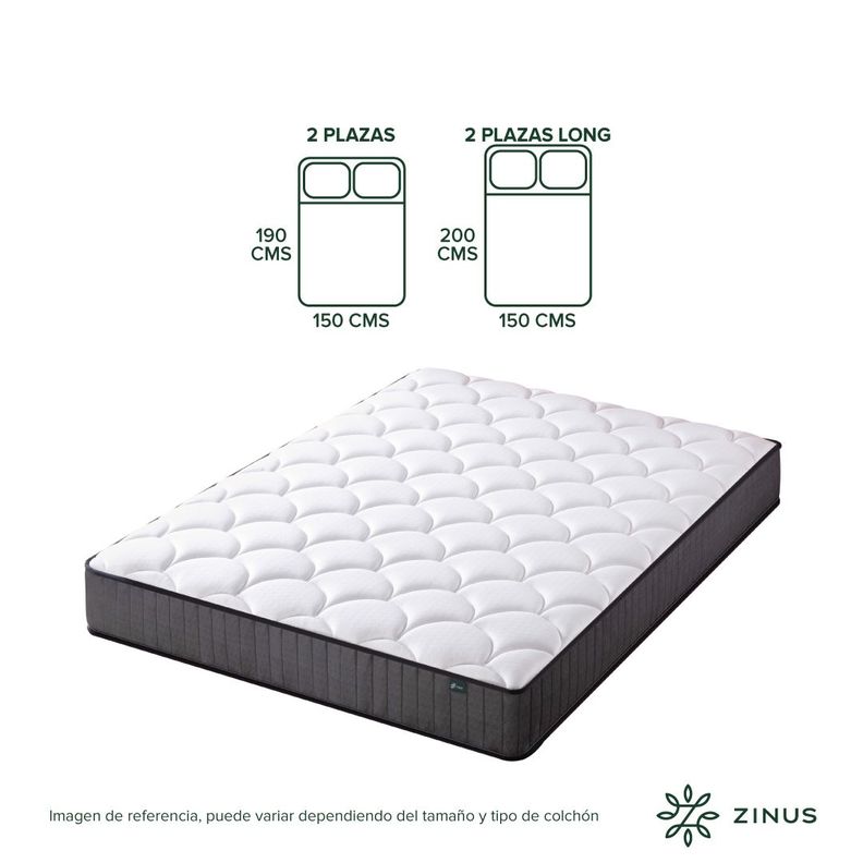 Colchón Zinus 1.5 Plazas Long 105x200x20cm Espuma y Resortes-3
