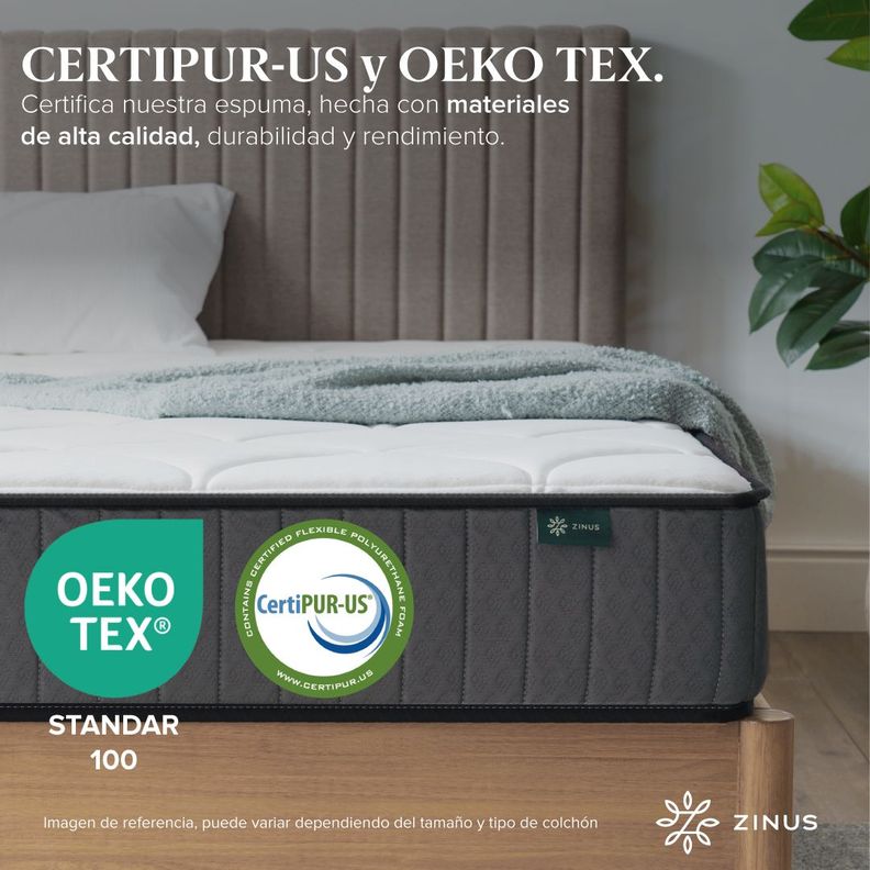 Colchón Zinus 1.5 Plazas Long 105x200x20cm Espuma y Resortes-7