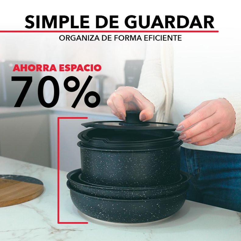 Batería de Cocina Antiadherente Granito 11 piezas Infini-4