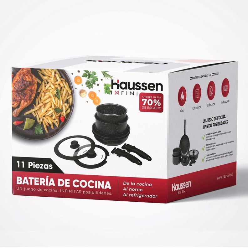 Batería de Cocina Antiadherente Granito 11 piezas Infini-8