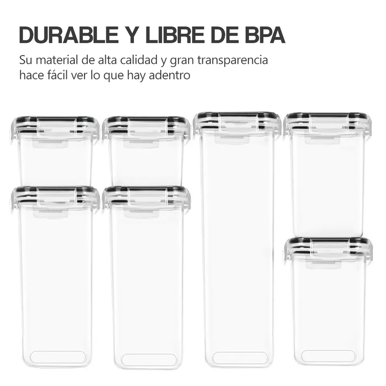 Set De 7 Contenedores Almacenamiento Herméticos Haussen-1