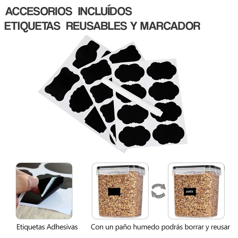 Set De 7 Contenedores Almacenamiento Herméticos Haussen-3