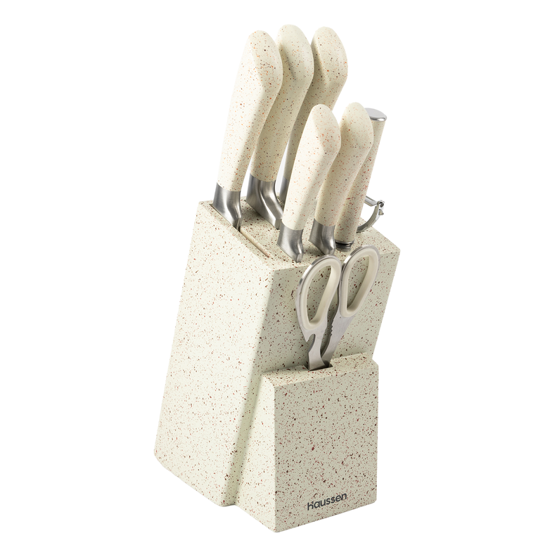 Taco Cuchillos Acero Con Tijera y Pelador Infini Set 8 Pcs