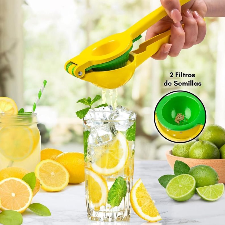 Exprimidor Prensa Manual De Limon 2-en-1 de Acero Haussen-3