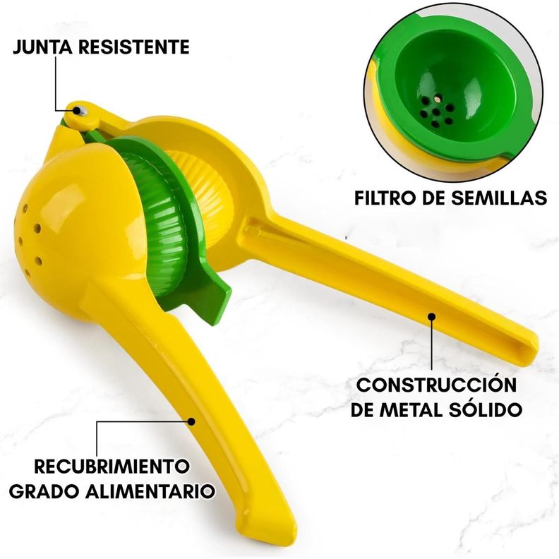 Exprimidor Prensa Manual De Limon 2-en-1 de Acero Haussen-4