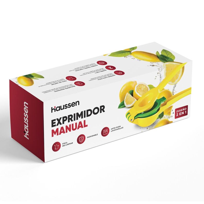 Exprimidor Prensa Manual De Limon 2-en-1 de Acero Haussen-5
