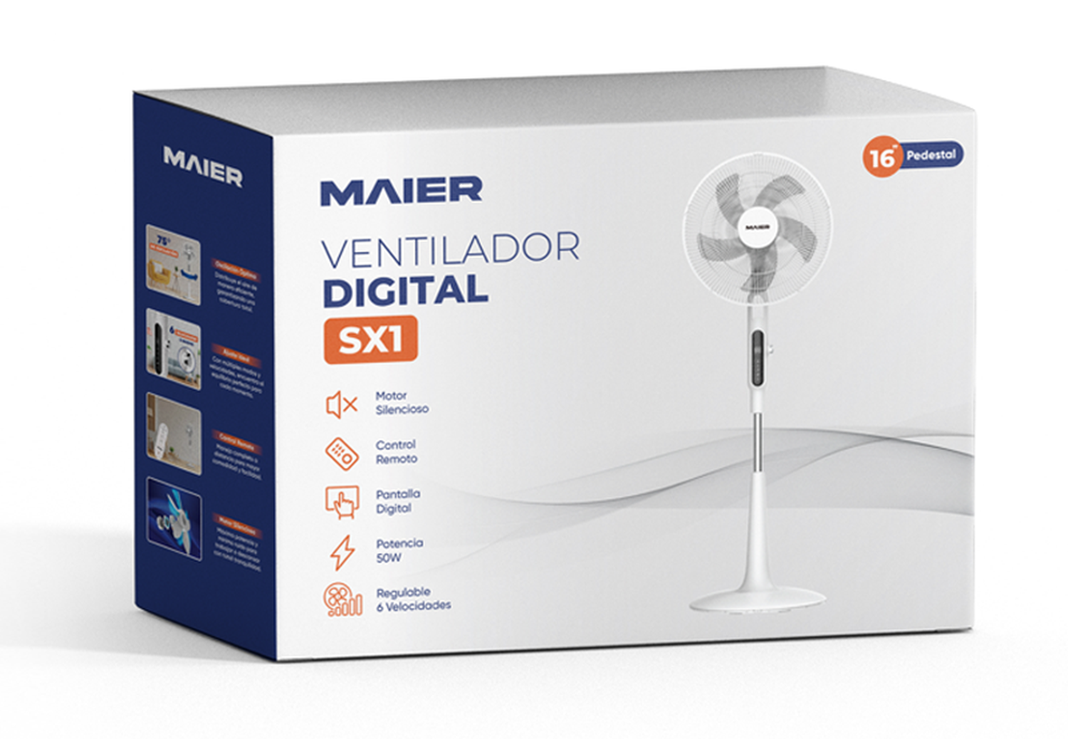Ventilador Pedestal 16 Turbo Silencioso y Control Remoto SX1-5
