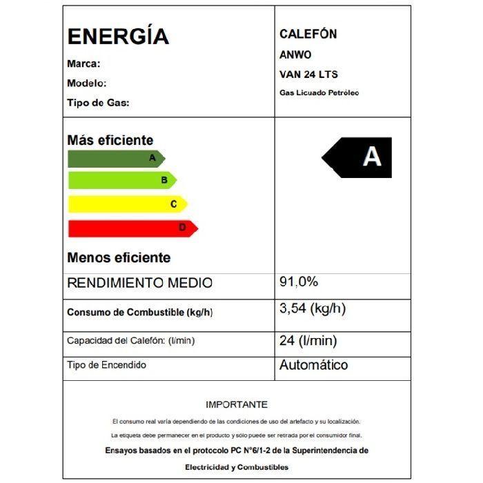 Calefon Tiro Forzado Anwo 24 Litros Gas Licuado-7