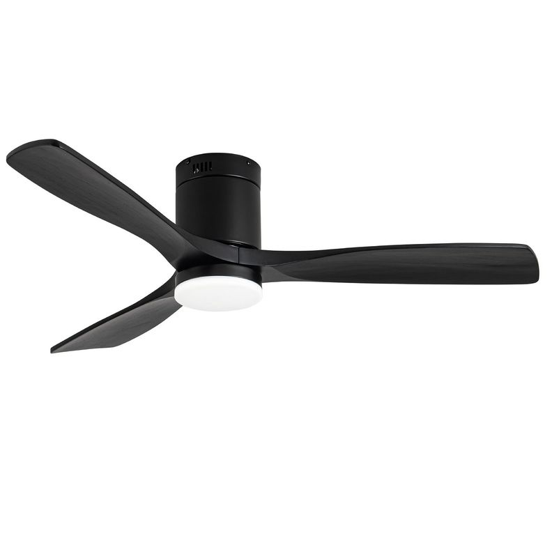 Ventilador de Terraza Anwo Vento Illuminato de Madera Color Negro ZVTM-B-L-0