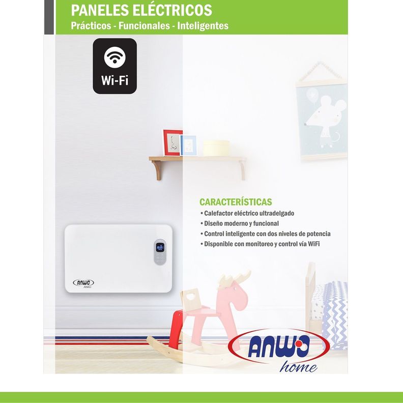 Estufa Eléctrica Anwo Panel Convectivo HOM2000PWF 2000W C/Wifi Programable-5
