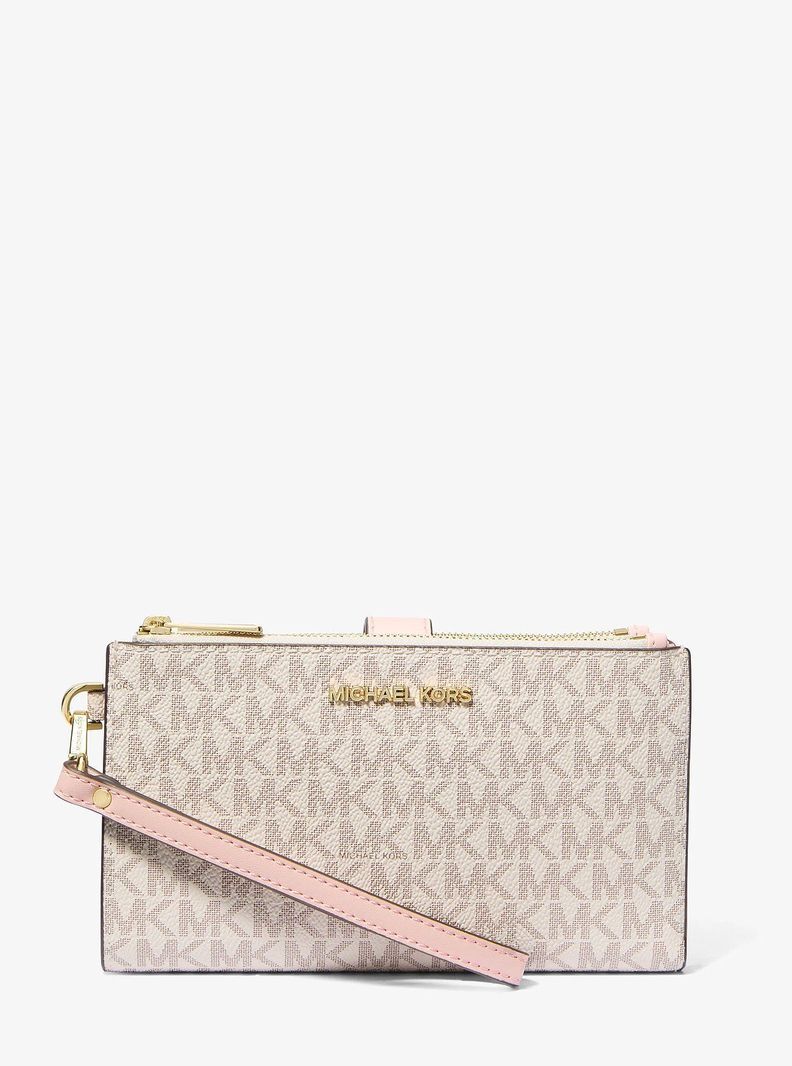 Billetera Michael Kors Jet Set Travel Signature Rosado