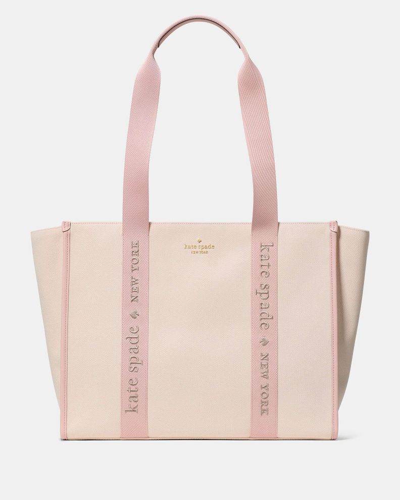 Cartera Tote Kate Spade Kip Canvas Rose Smoke Rosado