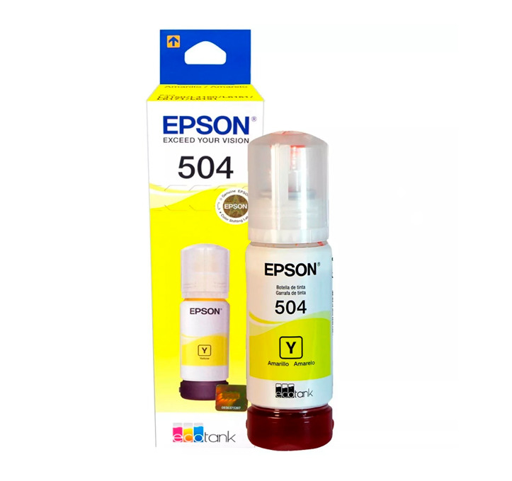 Botella De Tinta Epson T504 Amarillo 7500 Páginas-0