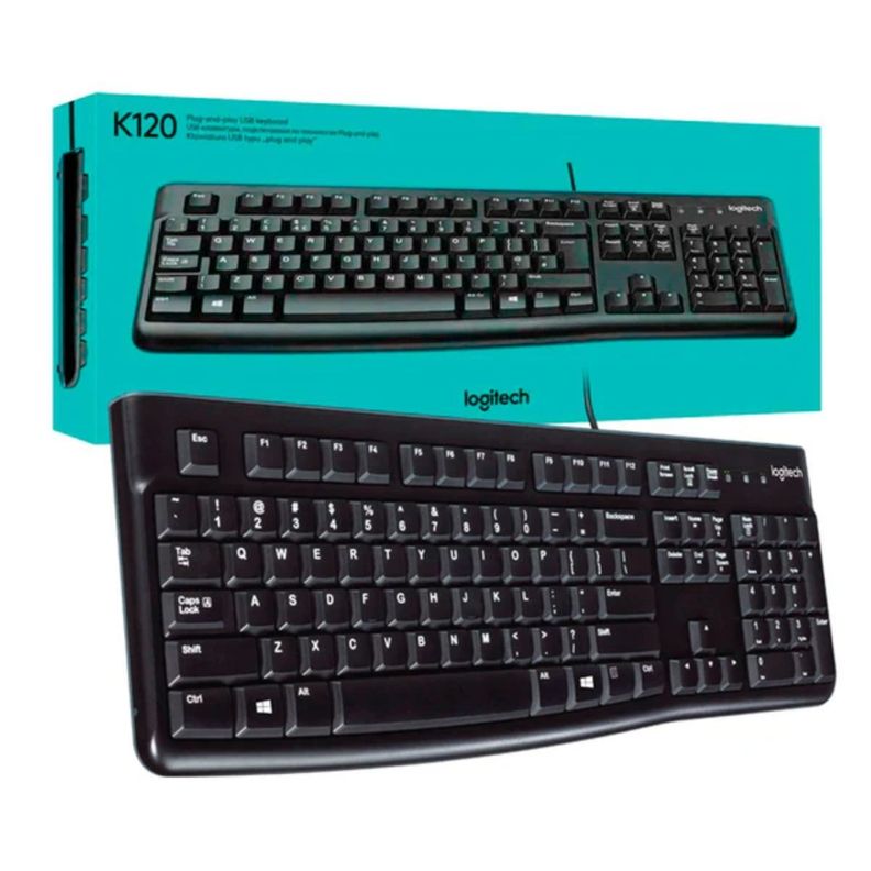 Teclado Logitech K120  alámbrico negro-1