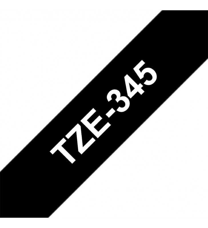 Etiquetas TZE-345 18MM Blanco sobre negro-3