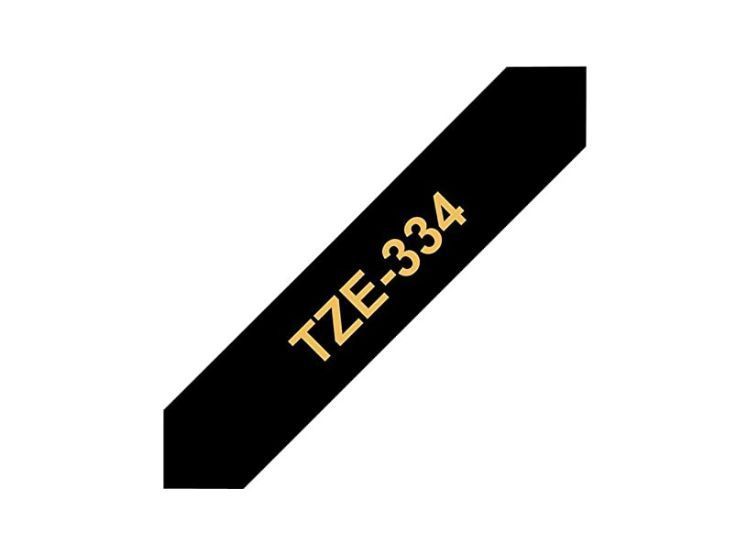 Etiquetas TZE-334 12MM Oro sobre negro-2