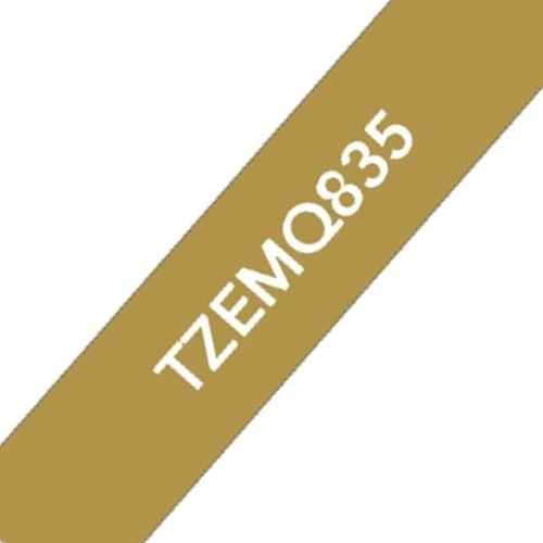 Etiquetas Brother TZe-MQ835 12mm Blanco Sobre Dorado-4