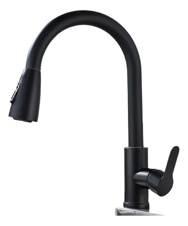 Llave Monomando Lavaplatos Extraible Negra