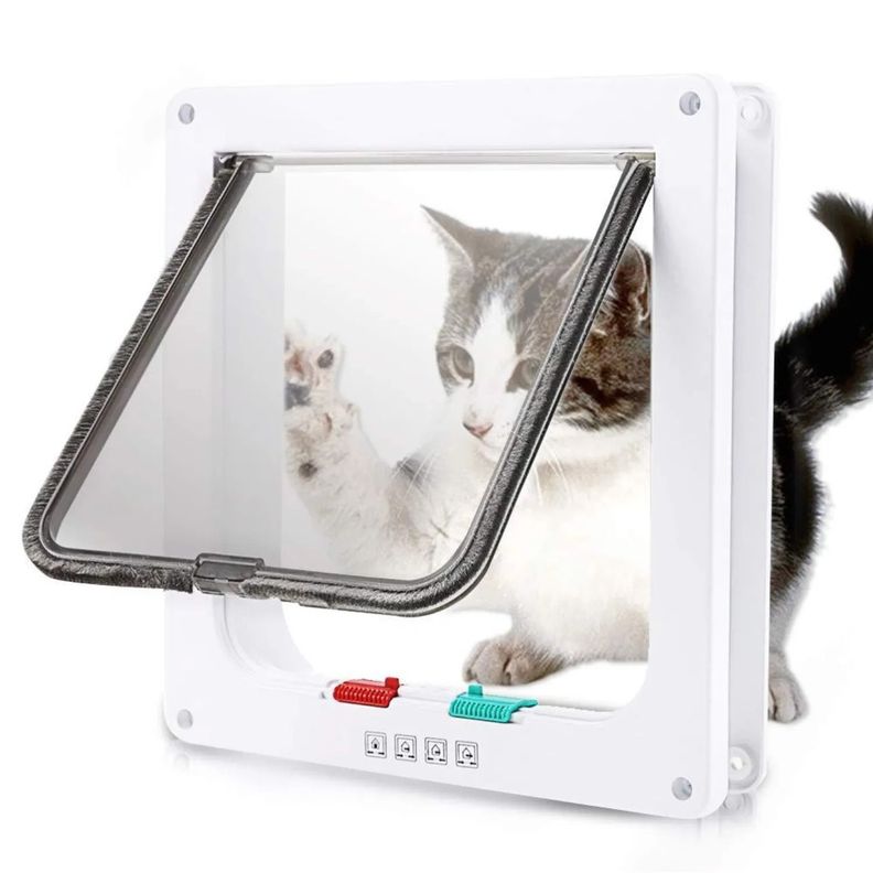 Puerta Bidireccional De Entrada Y Salida Para Gatos