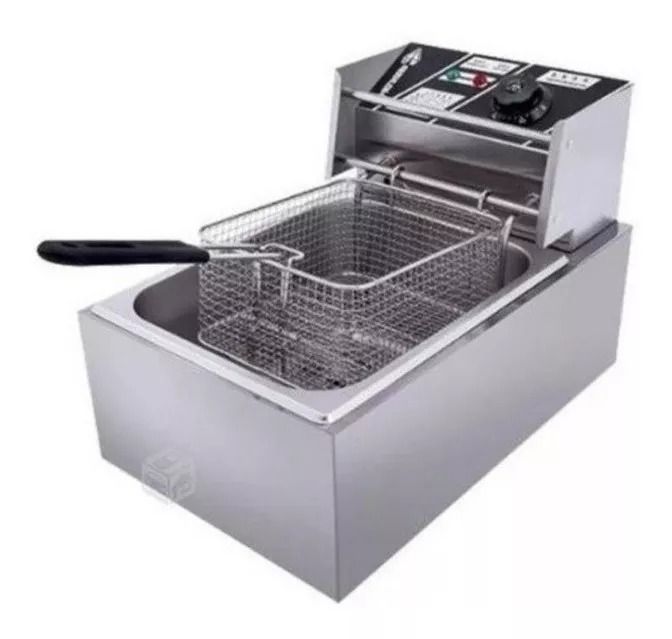 Freidora industrial Hoffmans HM-88-1 6L acero inoxidable 220V-240V-0