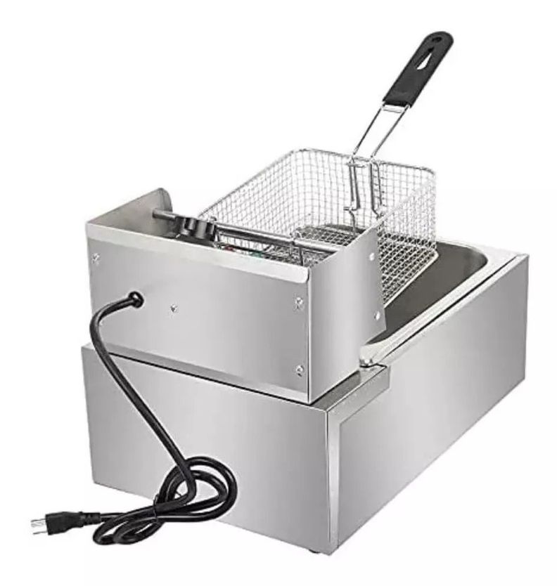 Freidora industrial Hoffmans HM-88-1 6L acero inoxidable 220V-240V-2